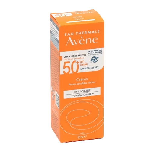 Avène Crème Spf50+ Avec Parfum Visage Peaux Sensibles et Sèches 50ml