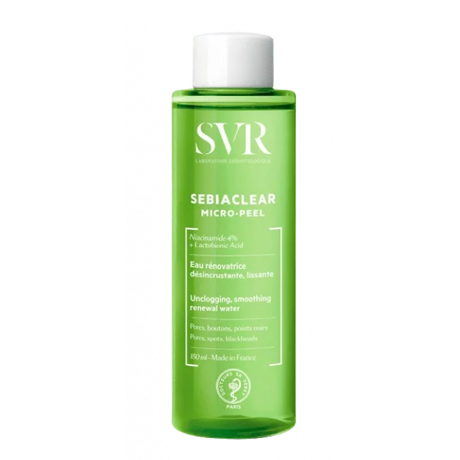 SVR – SEBIACLEAR MICRO-PEEL – Eau Rénovatrice Désincrustante Lissante, 150ml