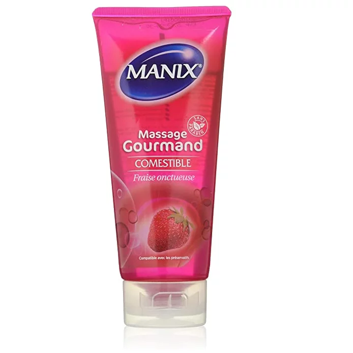 Manix Gel De Massage Gourmand Fraise Comestible 200 ml