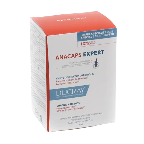 Ducray Anacaps Expert Gélules Chute de Cheveux Chronique 3 mois 90 Gélules