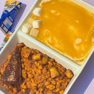 Custard and beans