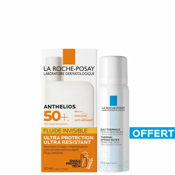 La Roche-Posay – Anthelios – Fluide Invisible Spf50+, 50ml avec parfum + EAU THERMALE