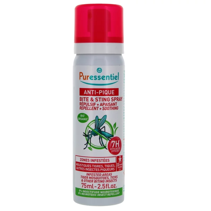 Puressentiel Anti-Pique Spray Répulsif + Apaisant 7H Zones Infestées 75 ml