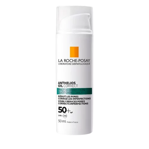 La Roche-Posay ANTHELIOS OIL CORRECT – SPF50+ Crème Solaire Quotidienne Photocorrection Matifiante, 50ml