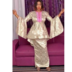 Premium Getzner magnum gold African dress/African clothing/African fashion/ African dress/Bazin boubou, Plus size dress/Plus size clothing