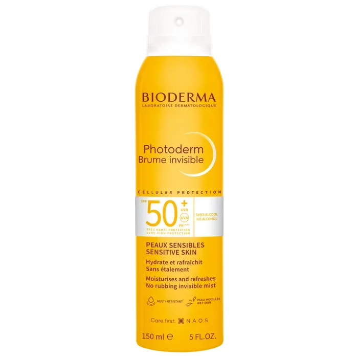 Bioderma PHOTODERM – Brume Invisible Solaire SPF50+ – Visage et Corps – Peaux Sensibles, 150ml