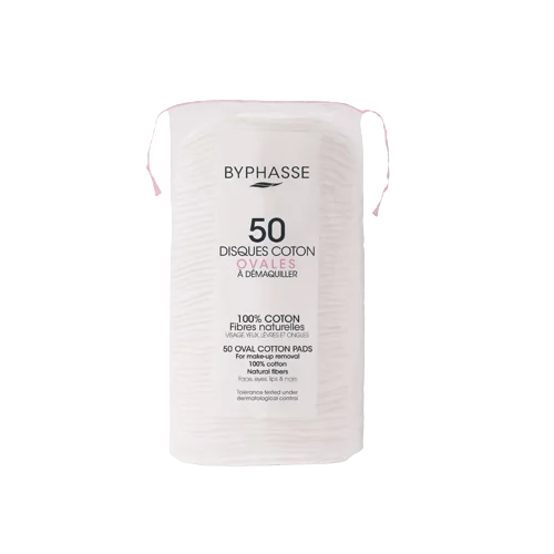 Byphasse Disques Coton Ovales Démaquillants 50 pièces