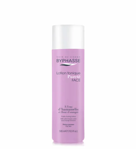 BYPHASSE Lotion Tonique Pureté à l’eau d’hamamélis et fleur d’oranger peaux grasses 500ml