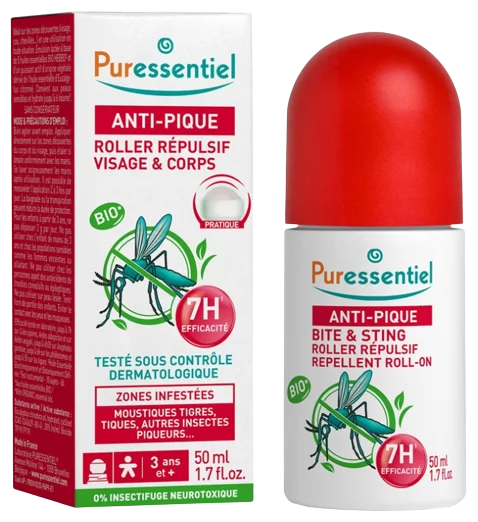 Puressentiel Anti-Pique Roller Répulsif Visage & Corps 50 ml