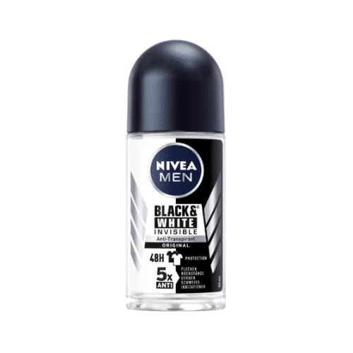 NIVEA MEN Déodorant Roll On Anti-transpirant Black & White Invisible 50 ml