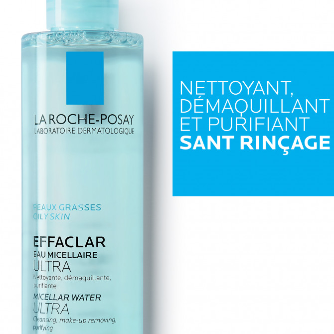 LA ROCHE-POSAY EFFACLAR Eau micellaire Ultra, Peaux Grasses, 400ml