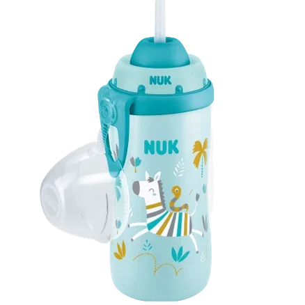 NUK Flexi Cup Tasse Avec Paille 300 ml Bleu Age + de 12 mois