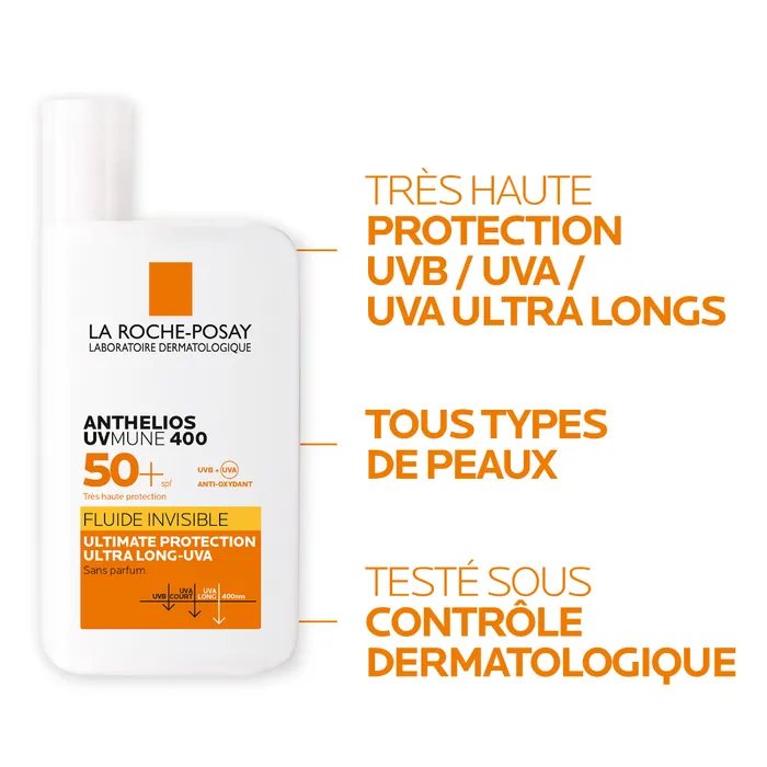 La Roche-Posay Anthelios UVMUNE 400 Fluide Invisible Spf50+ 50ml Sans Parfum