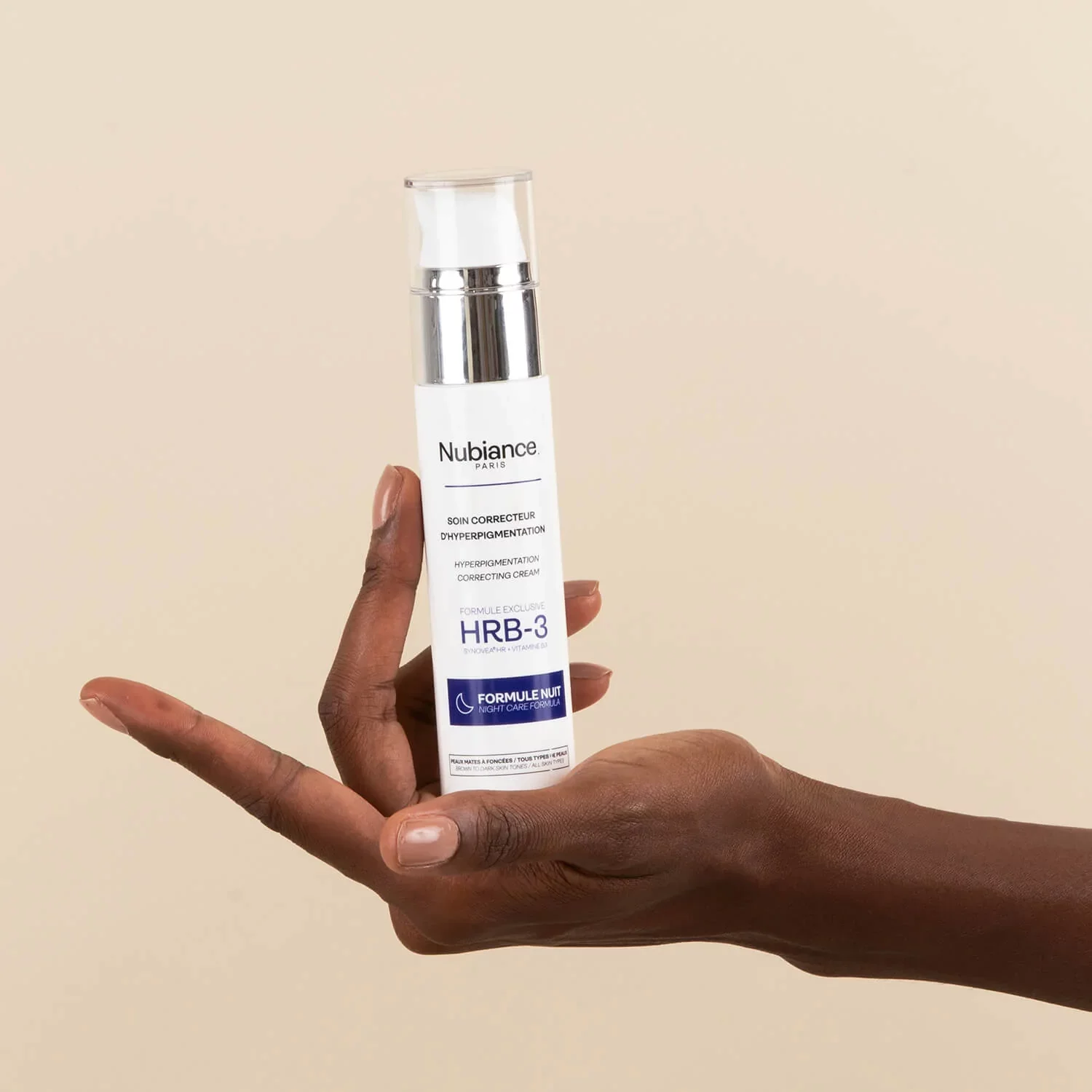 Nubiance Soin Correcteur d’Hyperpigmentation Visage Et Mains HRB-3, Formule Nuit 50 ml